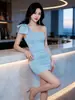 Vestido Corto Ajustado al Cuerpo para Mujer, de Un Hombro, con Cinturón de Lazo, Estilo Elegante y Maduro, Vestido Estilo 'Hot Girl' para Mujer