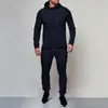 Novo conjunto de suéter cardigã de cor sólida para esportes ao ar livre e lazer masculino