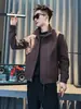 Chaqueta casual de trabajo de marca de moda para hombre, chaqueta casual de retazos de moda para primavera y otoño, nuevo abrigo de invierno para hombre 2026