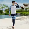 Traje de neopreno de manga larga con estampado de medusas para hombre, Traje dividido para mujer, Traje de surf para pareja con protección solar, Traje de baño para aguas termales con efecto adelgazante, Snorkel