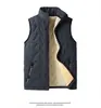 Casaco de pele de cordeiro de inverno gola alta acolchoado com algodão casaco acolchoado com algodão jaqueta acolchoada com algodão forrada de fleece masculino tamanho plus size jaqueta acolchoada com algodão calça acolchoada com algodão colete de três peças