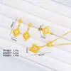 Conjunto Geométrico de Joias Banhadas a Ouro Anel para Mulheres, Cadeia de Clavícula com Design Exclusivo Rombo com Pontos de Diamante Escovado