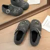 Zapatos Peludos de Invierno Bordados 2026 Suela Plana Zapatos de Algodón Estilo Coreano Mocasines de Felpa Slip-ons Zapatos Perezosos Felpa de Gato Añadida