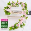 Enredadera de rosas flores artificiales para decoración, cubriendo tuberías de aire acondicionado interiores, embelleciendo tuberías de calefacción, hojas verdes de plástico, flores pequeñas falsas