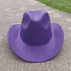 Chapéu de Cowboy Ocidental Liso Transfronteiriço, Chapéu de Jazz Elegante com Aba para Festas ao Ar Livre e Apresentações de Palco