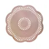 Nuevo tapete de mesa decorativo para hotel restaurante, tapete de PVC tejido con flor de cuerda, posavasos dorado, tapete aislante, impermeable, a prueba de aceite, para el hogar