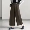 Calça larga curva simples e estilosa para mulheres, novo modelo outono 2026, cintura alta, modeladora, cropped, solta e versátil, calça casual