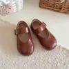 Zapatos Coreanos Nuevos de Primavera para Niños Pequeños, Zapatos de Princesa Tejidos para Niñas, Zapatos de Cuero Bajos de Moda para Niñas Mayores