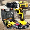 Taladro de Impacto Recargable Multifuncional para el Hogar 21V Batería de Litio Taladro Inalámbrico Transfronterizo Juego de Taladro Destornillador Eléctrico