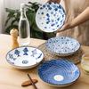 Vajilla de cerámica de estilo japonés plato creativo para salteado para el hogar plato de arroz personalizado plato retro para comida occidental plato para la cena venta al por mayor