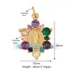 M15 DIY Acessórios de joias europeus e americanos zircônia colorida pingente de caveira de cobre puro pingente pequeno
