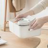Cesta de almacenamiento de escritorio moderna y sencilla, caja de almacenamiento de plástico PP sin tapa para sala de estar, cocina, tienda departamental, artículos diversos