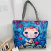 Bolso de Hombro Nuevo Estampado, Bolso de Lona para Mujer de Mano, Bolso Tote Estilo Coreano de Gran Capacidad, Bolso Artístico para Estudiante