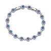 Pulsera de Cristal Puntiagudo Rojo Corindón Azul Estilo Europeo y Americano Transfronterizo Douyin con Circonias de Diamante Completo Pulsera de Moda que Combina con Todo Pulsera Ajustable