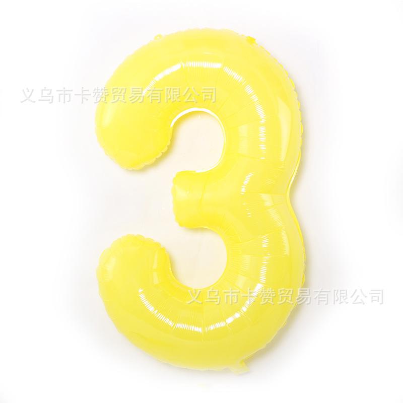 40寸马卡黄色数字3