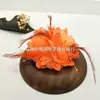 Acessórios de Fio de Rede para Noivas de Yiwu Suprimentos para Fazer Flores de Cabeça de Casamento Vermelhas Ornamentos de Cabelo com Penas Flores Especiais para Adornos de Cabeça