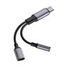 Cable Adaptador de Audífonos Tipo C Carga Teléfono Móvil Interfaz de Conversión Tipo C Convertidor de Audio Escuchar Música Orificio Redondo de 3.5