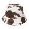 Chi Rojo de internet blanco negro patrón lechero sombrero de pescador otoño e invierno lana felpa cálido compras combinable ins sombrero de cubo