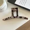 Grampo Grande Estampa de Leopardo, Prendedor de Cabelo de Uma Linha para a Parte de Trás da Cabeça, Versátil Elegante, Acessório de Cabelo Simples, Presilha Tubarão, Acessório de Cabelo de Acetato Imitado, Novo