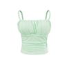 Camisola de Verão Nova com Bojo 'Pure Lust Hot Girl', Design Plissado Slim de Cor Sólida para Mulheres