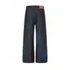 Jeans de mezclilla con bordado floral de alta densidad estilo asiático frío, marca de moda para hombre, pierna recta única, pantalones con un ligero estilo acampanado