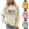 Sudadera de Otoño para Mujer Salim Estampado de Escoba Pullover Holgada Cuello Redondo Manga Larga Sudadera Casual 10