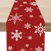 Bandera de Mesa Transfronteriza Simple Copo de Nieve Rojo Navidad Invierno Cocina Restaurante Fiesta Decoración de Mesa de Café Venta al por Mayor de Fábrica