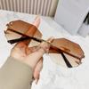Gafas de sol octogonales sin montura personalizadas, moda, montura de garra de demonio, gafas de sol para protección solar transfronteriza, venta al por mayor