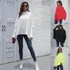 Suéter de mujer con cuello alto medio y manga murciélago dividida, camisa tejida suelta para otoño e invierno, estilo transfronterizo europeo y americano para mujer