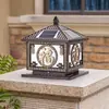 Luces solares para pilares de exterior, luces de patio, luces para pilares de vallas de puerta y pared, luces de puerta impermeables para villas