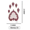 Pegatinas de Tatuaje de Henna Europeas y Americanas, Pegatinas Desechables de Encaje Bermellón, Tatuajes Impermeables y a Prueba de Sudor, Estampados Semipermanentes Populares