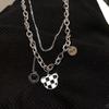 Outono e Inverno Nova Internet Vermelho Borboleta Colar ins Split Love Diamond Advanced Design Sense Niche Light Luxury Clavicle Chain