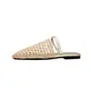 Nuevas Sandalias Planas de Playa Elegantes con Diseño Hueco y Punta Cerrada para Mujer, Sandalias de Malla Slip-On de Verano para Uso en Exteriores