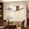 Novo Relógio de Parede Estilo Vintage para Sala de Estar, High-End, Instalação Sem Furar, Relógio de Parede para Casa, Relógio Decorativo de Parede de Fundo Extra Grande