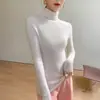 Ropa de Primera Línea Suéter de Cachemir para Mujer de Cuello Alto Sin Costuras Otoño e Invierno Nuevo Top Camiseta Base de Punto Versátil
