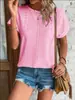Nova Estação Independente Amazon Ebay Verão Europeu e Americano Nova Cor Pura Manga Curta Recorte Casual Camisa Cruzada Spot