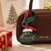 Llavero colgante de Navidad de cuero de dibujos animados, decoración de mochila, lindo juguete de muñeco de Papá Noel, regalo, venta al por mayor