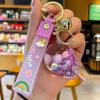 Llavero con forma de piruleta de arena movediza con aceite, exquisito y bonito llavero flotante para coche para mujer, colgante para bolso escolar infantil.
