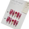 Colección navideña Feliz Navidad industria pesada hecha a mano desgaste manicura de uñas largas cortas al por mayor terminadas uñas postizas