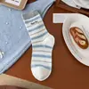 Meias Fofas para Mulheres, Estilo Fino de Verão, Algodão de Xinjiang, Meias de Cano Médio com Desenho de Cachorrinho, Respiráveis e Absorventes de Suor, Meias Longas Folgadas para o Verão
