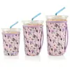 Material de Buceo Funda para Taza Portátil Estilo Ins Floral Funda para Taza de 32 oz Coche Anti-quemaduras Café Té con Leche Funda para Taza Universal