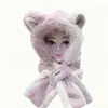 Gorro Bordado con Letra de Estilo Nuevo para Invierno 2025 con Bufanda Integrada, Gorro a Prueba de Viento y Cálido para Viajes al Aire Libre que Protege los Oídos