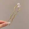 Grampo de cabelo de flor de magnólia, grampo de cabelo de estilo antigo, acessório de cabelo Hanfu, acessório de cabelo de cheongsam para mulheres, grampo de metal com pérola e franja, grampo de cabelo de jade