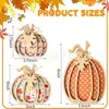 Adornos con Forma de Calabaza de Otoño de Venta Caliente Transfronteriza Decoración de Calabaza de Madera para Festival de la Cosecha Adornos de Calabaza de Madera Estilo Campestre