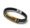 Pulsera de moda con cadena de patrón de serpiente electrochapada en color acero puro transfronteriza europea y americana, pulsera de titanio y acero con silicona, pulsera de acero inoxidable, venta al por mayor para hombres