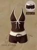 Traje de baño de dos piezas para mujer, estilo bikini, con lunares multicolores y amarre, sexy, de venta caliente en Europa y América, transfronterizo, 2027