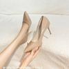 Tacones Altos, Tacones de Aguja, Nuevos Zapatos Profesionales de Punta Fina de Boca Baja Estilo Francés para Mujer Primavera y Otoño 2023, Elegantes para Ir al Trabajo