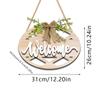 Placa de Porta de Boas-Vindas de Madeira Transfronteiriça BEM-VINDO com Planta Verde Decoração de Casa Listagem Porta Boas-Vindas Laço Ornamentos Pendurados