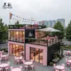 Venta directa del fabricante: Diseño, Construcción, Instalación y Edificación de Casa Modular Prefabricada para Cafetería Creativa de Dos Pisos a Nivel de Calle