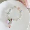 Estilo melocotón de verano ~ Nueva pulsera Mori linda de melocotón para mujer, pulsera de cuentas de cristal para estudiantes fresca y súper brillante